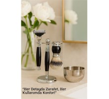 Koleksiyon Tıraş Seti – 304 Cerrahi Çelik & Kemik Saplı | Çift Cidarlı Tıraş Tası Icardi Collection