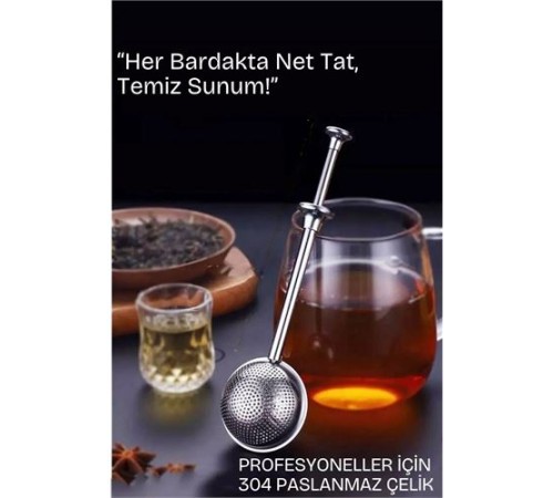 Bitki Çayı Süzgeci –Çay Demleme Aparatı  Profesyonel 304 Paslanmaz Çelik