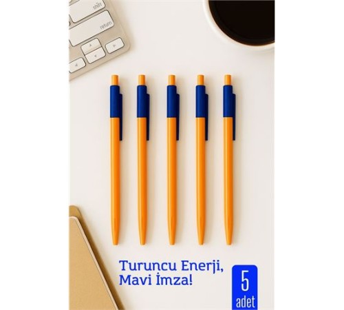 Tükenmez Kalem Mavi Ofis ve Okul İçin Pratik Yazım 5 li PAKET
