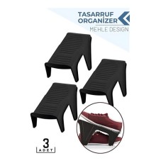 3’lü Ayakkabı Düzenleyici Set – Çift Katlı Tasarım | Dolap İçi Alan Tasarrufu | Kaymaz Yüzey
