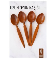 Uzun Oyun Kaşığı Halk Oyunu Kaşığı - Kına Kaşığı Uzun Saplı Zeybek Oyun Kaşığı 4 ADET