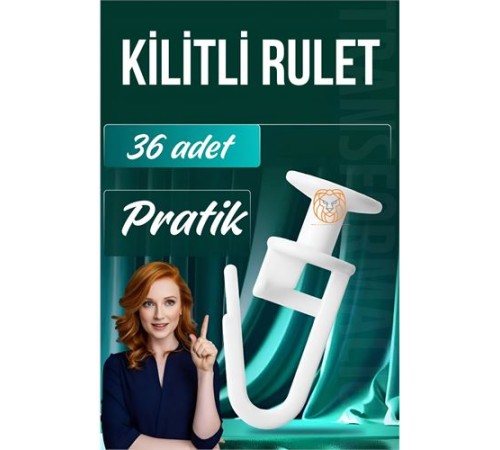 Kilitli Perde Düğmesi Perde Ruleti Perde Düğmesi 36 Adet