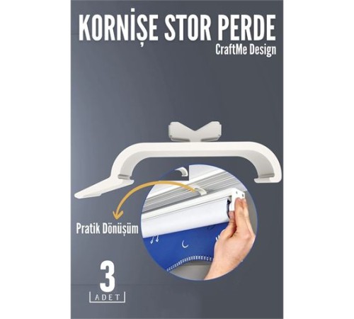 3 lü Kornişe Stor Perde Dönüştürücü – Perde Rayınızla Stor Perdeyi Buluşturmanın En Pratik Yolu