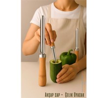 Oyacak - Dolmalık Kabak ve Biber Patlıcan Oyacağı 304 Paslanmaz Çelik