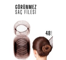 Saç Topuz Filesi Topuz Sabitleyici File Eastik Topuz Ağı Hostes Saç Filesi KAHVE 48Lİ