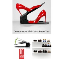 10'lu Ayakkabı Düzenleyici Set – Çift Katlı Tasarım | Dolap İçi Alan Tasarrufu | Ayarlanabilir Yükseklik