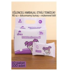 Dies Islak Mendil -RO Saf Su & Dokunmamış Kumaşlı, 100 Yaprak Temizlik Keyfi MOR