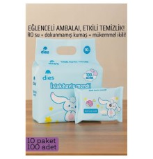 Dies Islak Mendil -RO Saf Su & Dokunmamış Kumaşlı, 100 Yaprak Temizlik Keyfi MAVİ