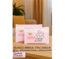 Dies Islak Mendil -RO Saf Su & Dokunmamış Kumaşlı, 20 Yaprak Temizlik Keyfi  PEMBE