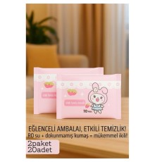 Dies Islak Mendil -RO Saf Su & Dokunmamış Kumaşlı, 20 Yaprak Temizlik Keyfi  PEMBE