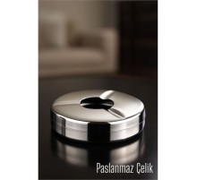 Kapaklı Paslanmaz Küllük - Kapaklı Metal Kül Tablası -  Masaüstü Küllük