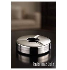 Kapaklı Paslanmaz Küllük - Kapaklı Metal Kül Tablası -  Masaüstü Küllük