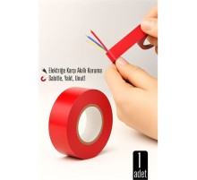 KIRMIZI Elektrik  Bandı – Yüksek Yalıtım Gücü, Kablo Sabitleme ve Elektrik Koruma İçin