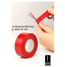 KIRMIZI Elektrik  Bandı – Yüksek Yalıtım Gücü, Kablo Sabitleme ve Elektrik Koruma İçin