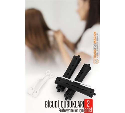 Saç Bigudisi – 2 li Saç Bukle Şekillendirme Seti - Lastikli - Profesyonel
