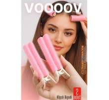 2'li Klipsli Saç Bigudisi Isısız Doğal Bukle Bigudisi Dipten Hacim ve Perçem Şekillendirme İçin