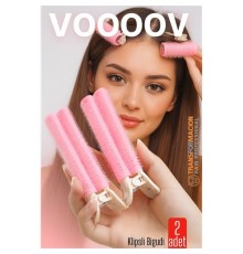 2'li Klipsli Saç Bigudisi Isısız Doğal Bukle Bigudisi Dipten Hacim ve Perçem Şekillendirme İçin