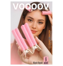 6'lı Klipsli Saç Bigudisi Isısız Doğal Bukle Bigudisi Dipten Hacim ve Perçem Şekillendirme İçin