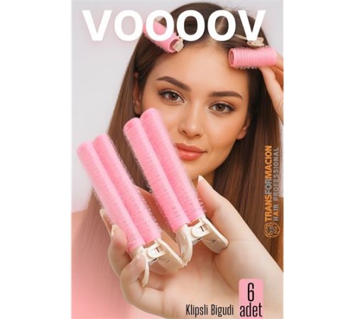 6'lı Klipsli Saç Bigudisi Isısız Doğal Bukle Bigudisi Dipten Hacim ve Perçem Şekillendirme İçin