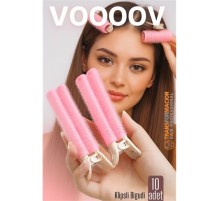 10'lu Klipsli Saç Bigudisi Isısız Doğal Bukle Bigudisi Dipten Hacim ve Perçem Şekillendirme İçin