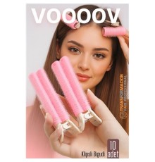 10'lu Klipsli Saç Bigudisi Isısız Doğal Bukle Bigudisi Dipten Hacim ve Perçem Şekillendirme İçin