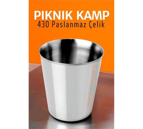 Paslanmaz Çelik Bardak – Kamp, Piknik ve Mutfak İçin Dayanıklı Metal Bardak 719313