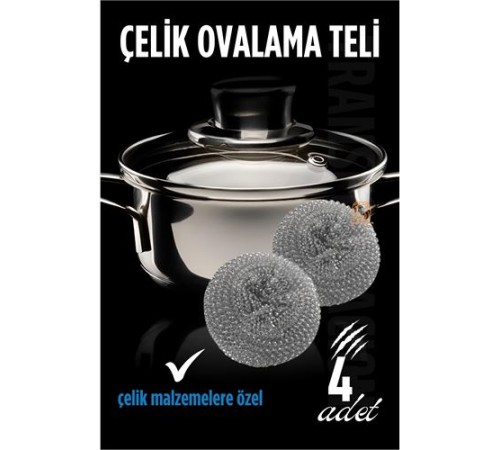 Çelik Bulaşık Ovalama Teli 4 Adet
