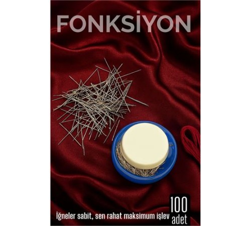 100'lü Süngerli Yuvarlak Kutulu Dikiş İğnesi – Pratik Saklama ve Kolay Kullanım