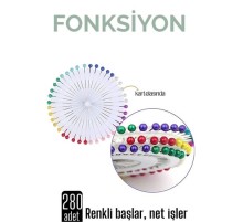Renkli Başlı Toplu İğne 280 Adet