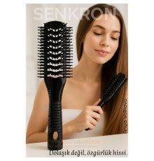 40 Ayak Nano Dolaşık Saç Açıcı 2 yüzeyli Tarak, Karbon Plastik Gövde, Havalandırmalı Tasarım