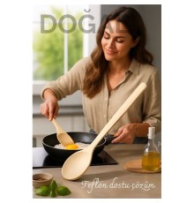 Doğal Gürgen Ahşap Servis Kaşığı – 20 cm, Ergonomik ve Dayanıklı Mutfak Yardımcısı