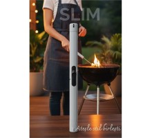 Slim Çakmak  - Barbekü, Pipo ve Mutfak Kullanımı İçin 21 cm Uzunlukta Gazlı Mangal Çakmağı