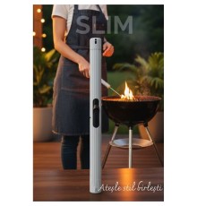 Slim Çakmak  - Barbekü, Pipo ve Mutfak Kullanımı İçin 21 cm Uzunlukta Gazlı Mangal Çakmağı