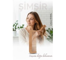 Doğal Şimşir Ahşap Tarak – 16 cm, Anti-statik, Kepek Karşıtı ve El Yapımı