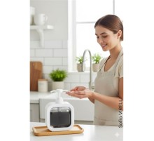 Pompalı Dispenser Sabunluk – Şeffaf Gövde, Modern Tasarım | Sıvı Sabun, Şampuan, Losyon İçin