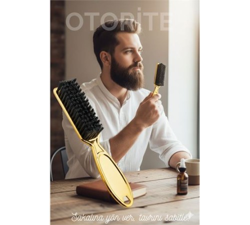 GOLD Sakal Bıyık Tarama Fırçası - Sakal FırçaSI – Şekillendirici, Anti-Statik
