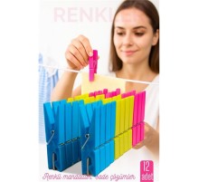 12’li Plastik Mandal Seti – Renkli, Dayanıklı, Çok Amaçlı Tutuş Ustası