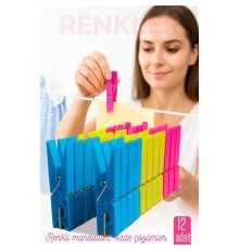 12’li Plastik Mandal Seti – Renkli, Dayanıklı, Çok Amaçlı Tutuş Ustası