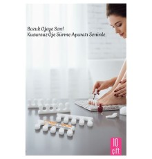 10 Çift  Oje Sürme Aparat - Parmak Ayırıcı Sünger  Esnek Ayak Aparatı