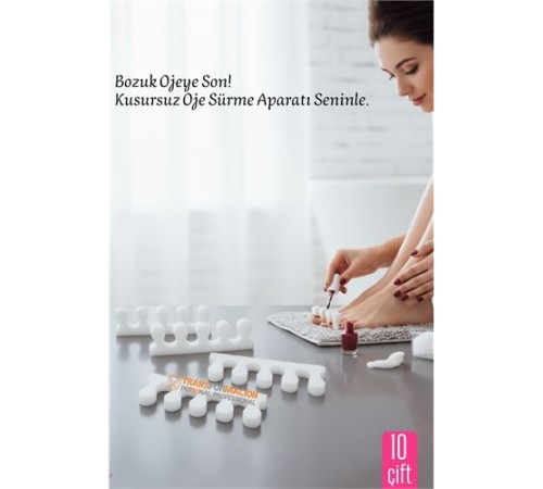 10 Çift  Oje Sürme Aparat - Parmak Ayırıcı Sünger  Esnek Ayak Aparatı