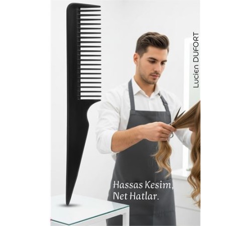 Bayan Kuaförü Saç Kesim Tarağı - Profesyonel Kuaför Kesim Tarağı Kuyruklu Saç Ayırma Şekillendirme Tarağı