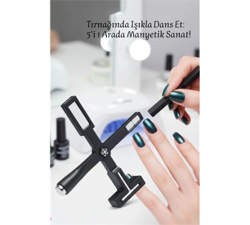 5 Etkili Cat Eye Oje Mıknatısı Seti - Profesyonel Kedi Gözü Manyetik Jel Oje Tasarım Aracı