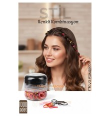 Silikon Saç Tokası Saç Lastiği Mini Elastik Toka 1000 ADET 2 RENK