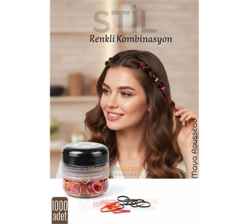 Silikon Saç Tokası Saç Lastiği Mini Elastik Toka 1000 ADET 2 RENK