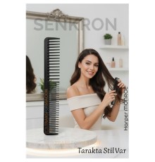 Karbon Plastik Saç Kesim Tarağı – 17.2 cm, Kuaför ve Kişisel Kullanıma Uygun