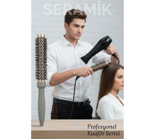 Profesyonel Kuaför 40 mm Ceramic Ionic Nano Fön Fırçası – 32 cm Uzunluk, Profesyonel Kuaför Serisi