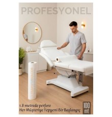 Tek Kullanımlık 60 cm x 100 m 1.80 mt Perforeli Sedye Örtüsü – Muayene ve Güzellik Salonları İçin