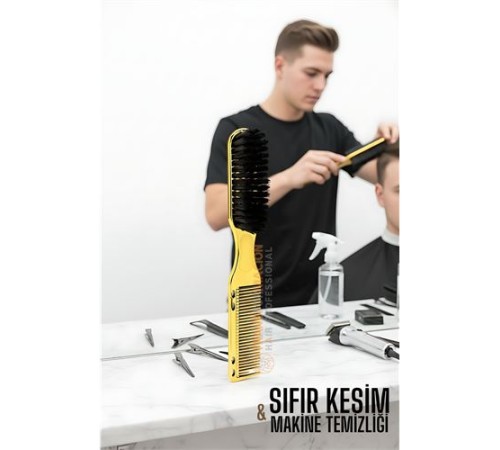Gold Fade Fırça – Berberler İçin Sıfır Kesim ve Makine Temizleme Fırçası