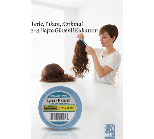 Protez Saç Bandı - 2-4 Haftalık Peruk Bandı Walker Tape Lace Front 1cmx2.75  metre