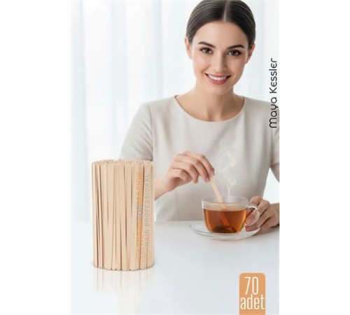 Ahşap Karıştırıcı Kaşık – 70'li Paket | Çay, Kahve ve Servis İçin Hijyenik ve Pratik!